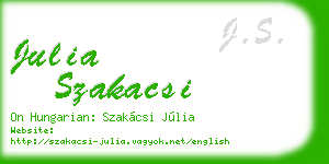 julia szakacsi business card